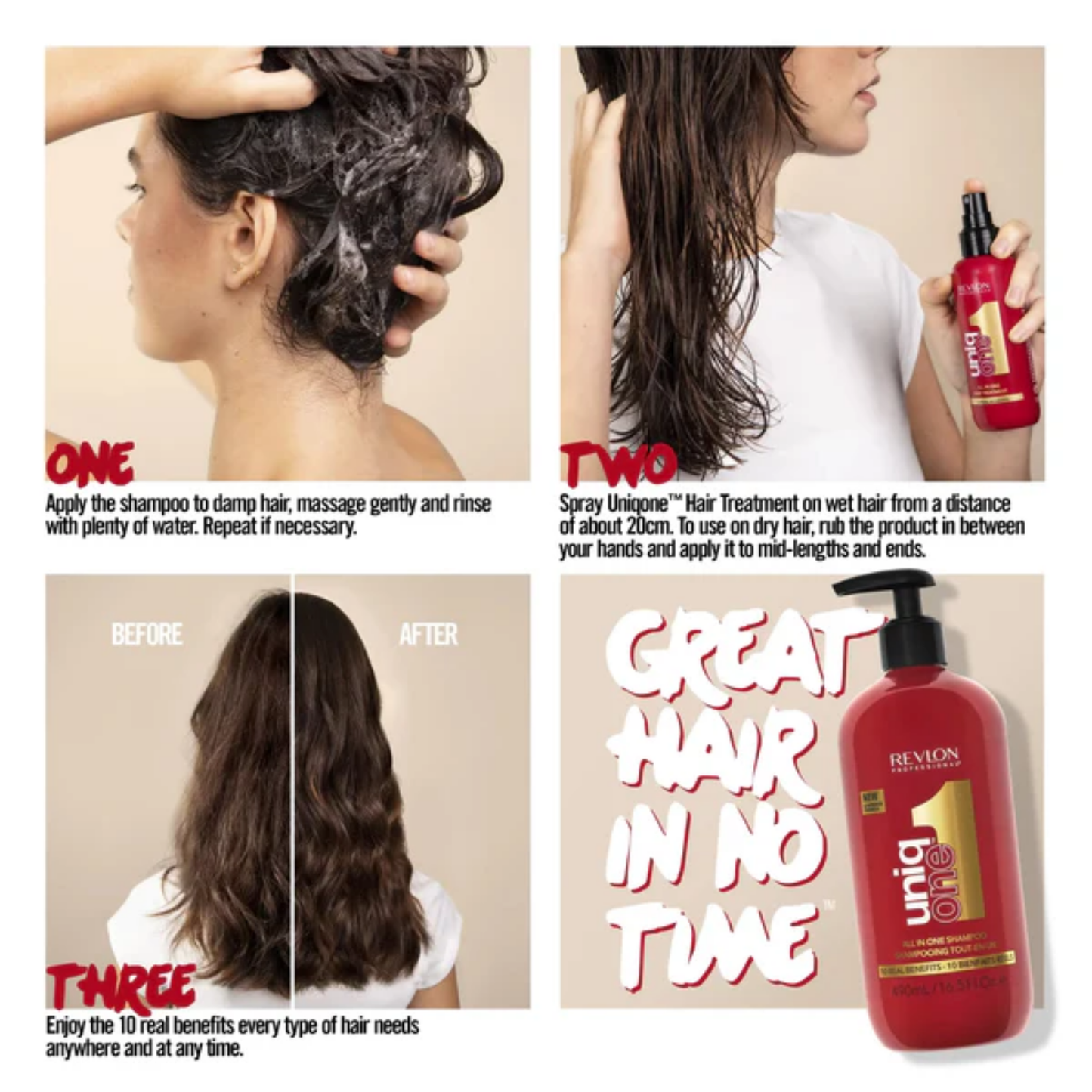 Revlon Professional UniqOne All In One Classsic Leave In Hair Treatment Spray 150ml+Shampoo 230ml