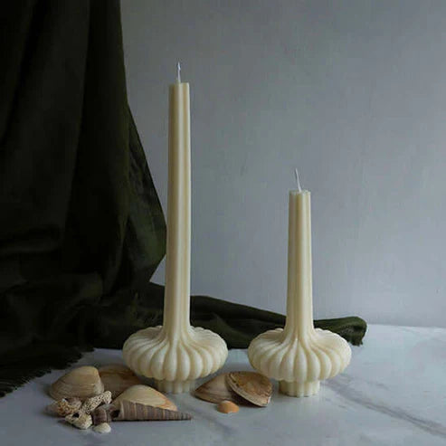 Candle Wick Store Ribbed Taper Pillar Candle