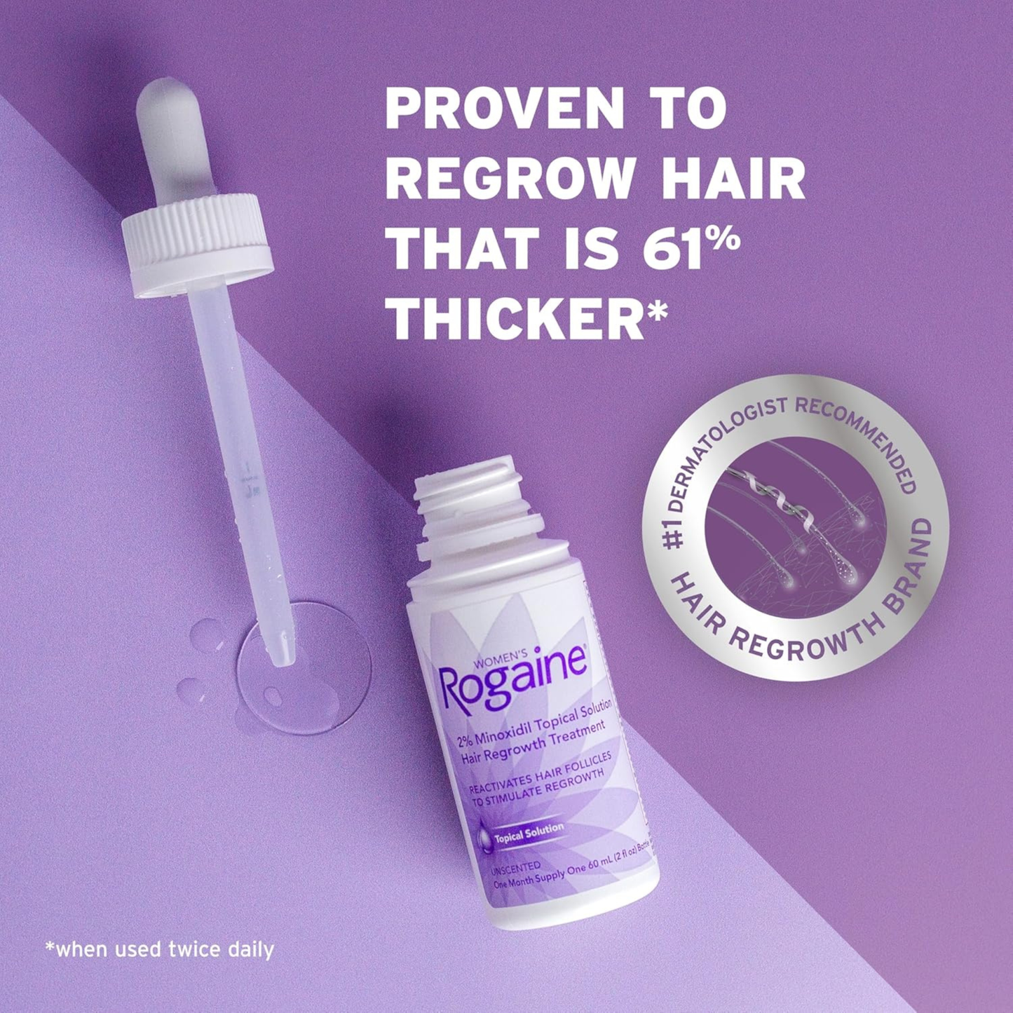 Rogaine Women 2% Minoxidil Topical Solution Hair Regrowth Treatment 3 Month Supply Set