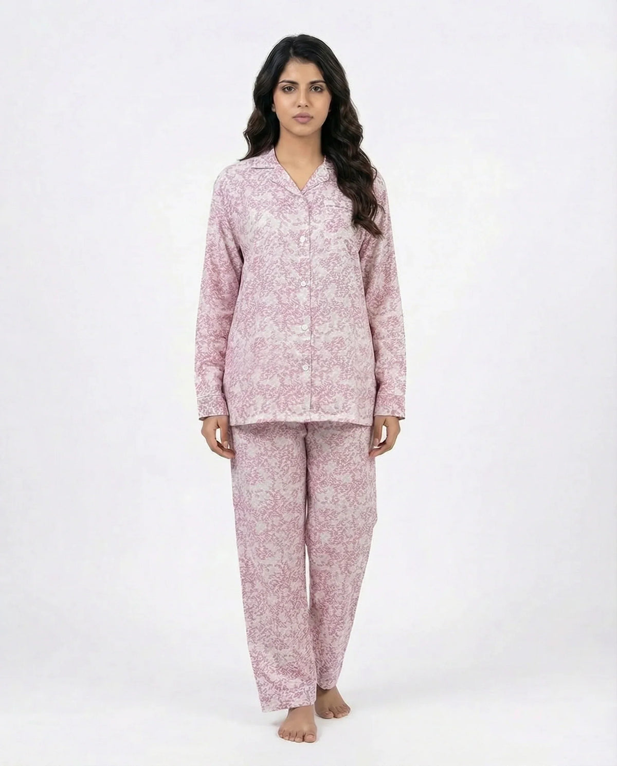 Sajiero Linen Pajama Suit Rose Cloud