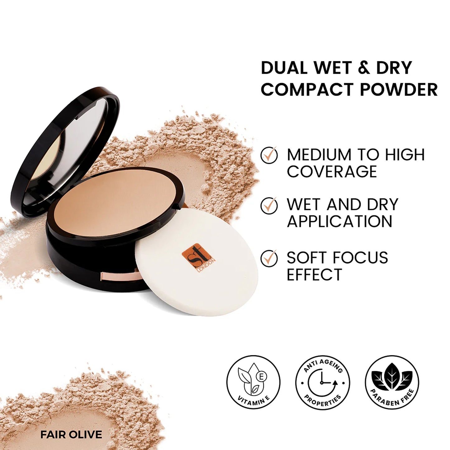 ST London Dual Wet & Dry Compact Powder SPF15 14gm