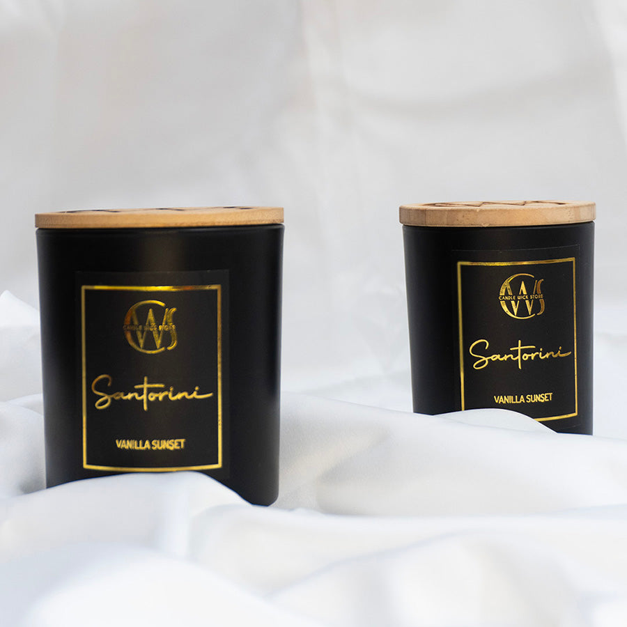 Candle Wick Store Santorini Candle with a Roasted Vanilla Sunset Scent