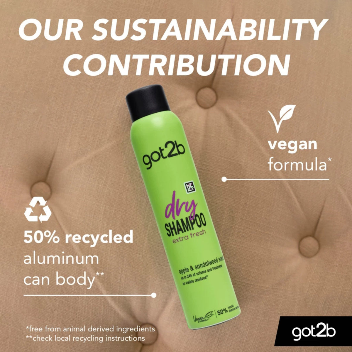 Schwarzkopf Got2b Dry Shampoo Extra Fresh Apple & Sandalwood 200ml