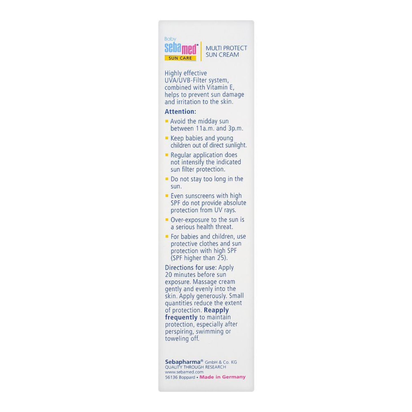 Sebamed Baby Sun Care Multi Protect Sun Cream SPF50 For Delicate & Sun Sensitive Skin