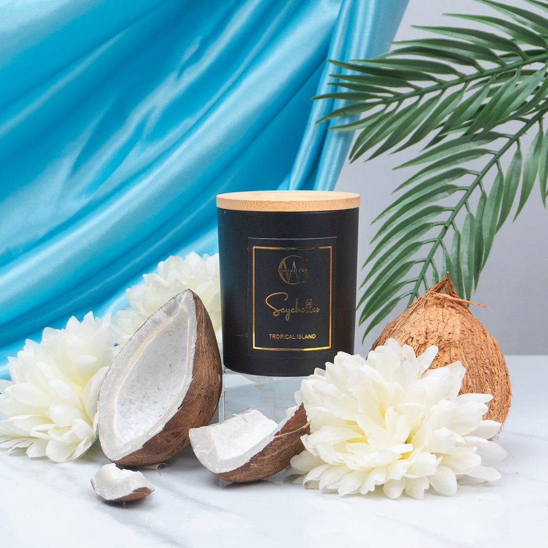 Candle Wick Store Seychelles Candle with Tropical Island Scent