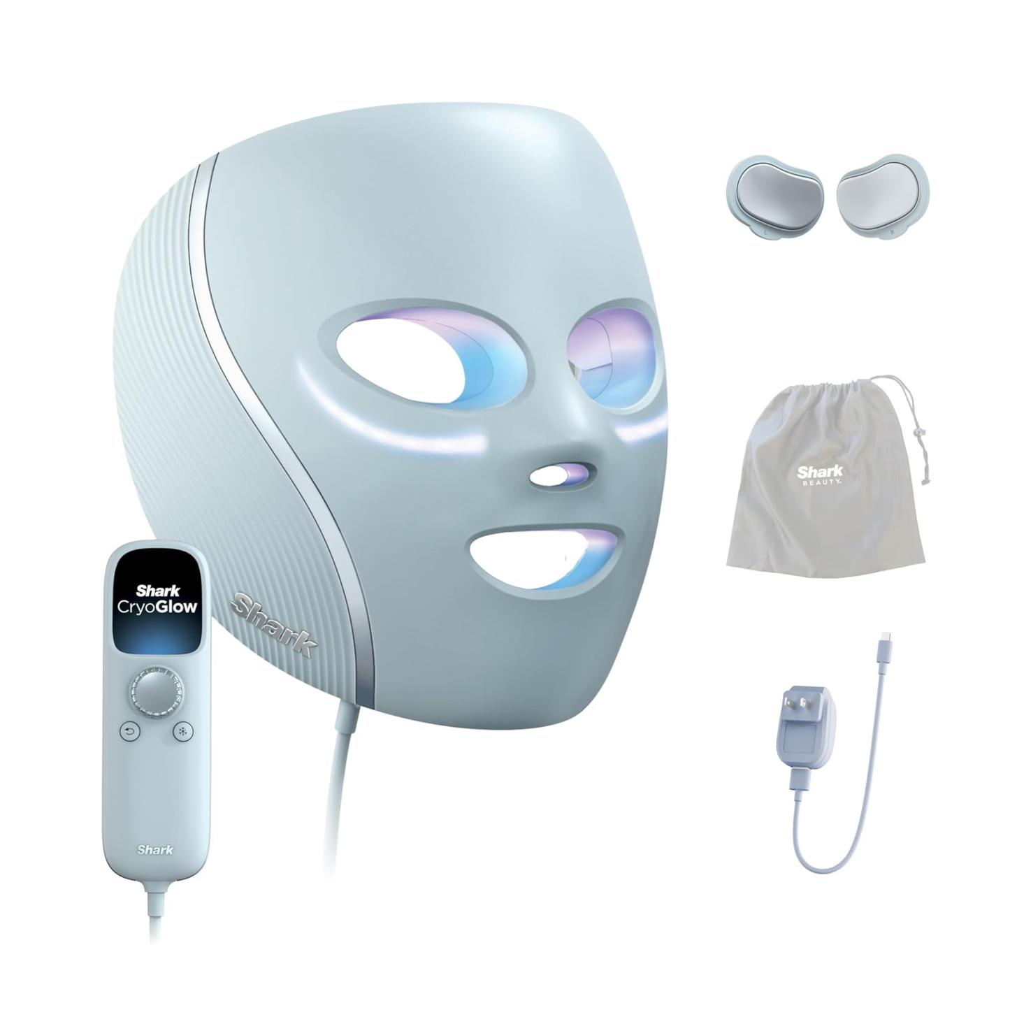 Shark CryoGlow LED Face Mask with Under-Eye Cooling, Anti-Ageing & Repair