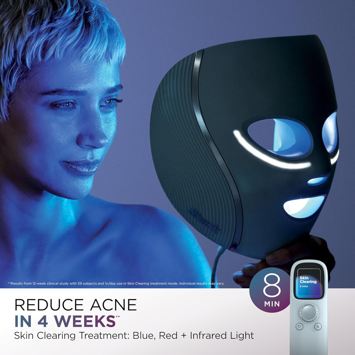 Shark CryoGlow LED Face Mask with Under-Eye Cooling, Anti-Ageing & Repair