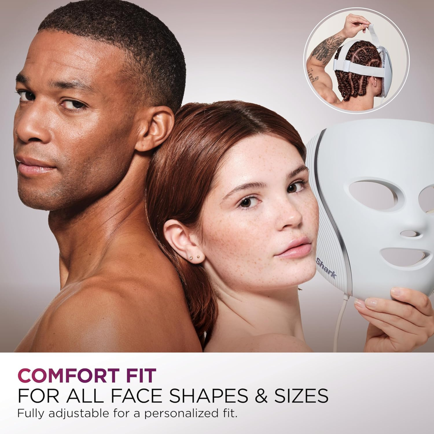 Shark CryoGlow LED Face Mask with Under-Eye Cooling, Anti-Ageing & Repair