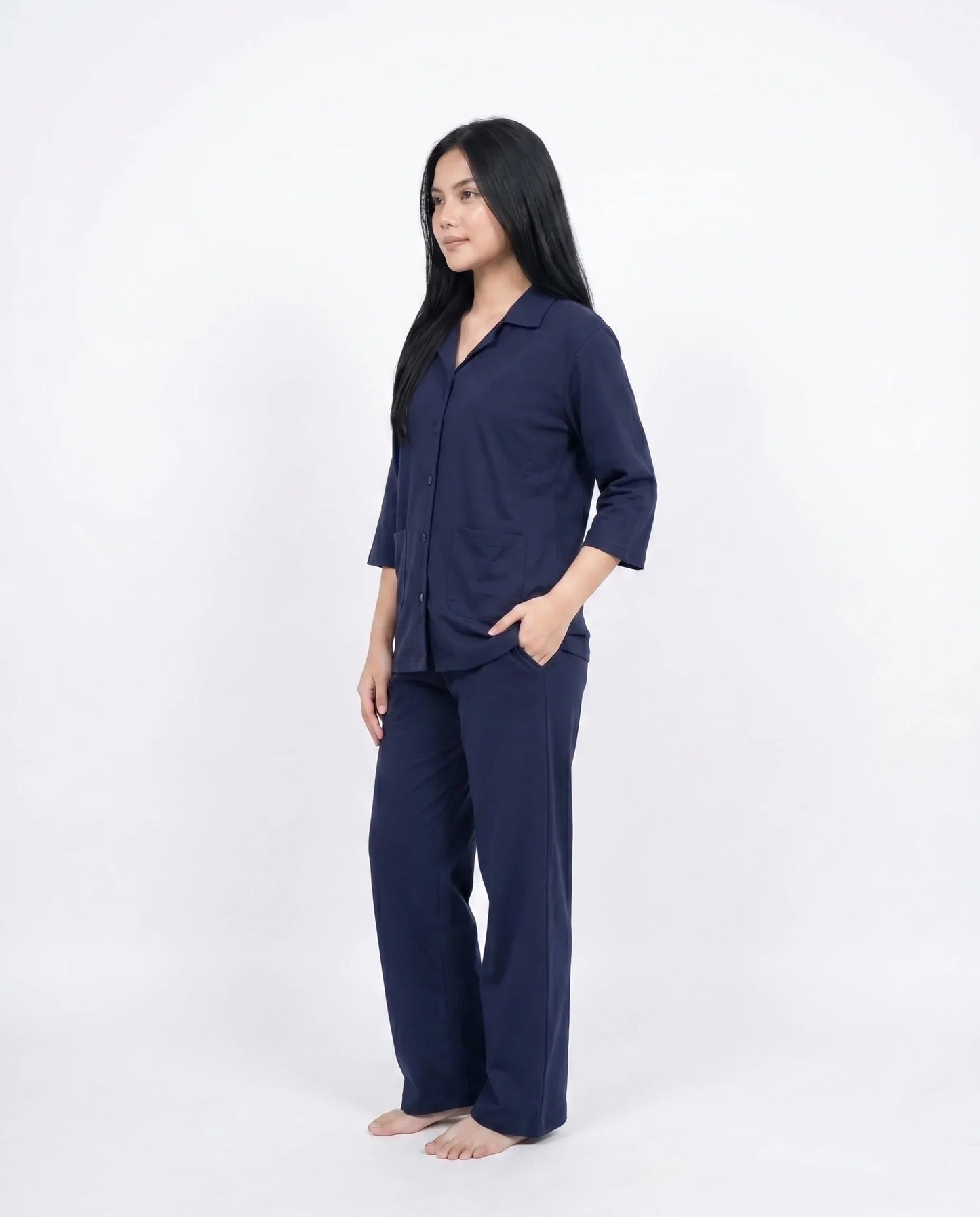 Sajiero Summer Loungewear Set Softco Navy Blue