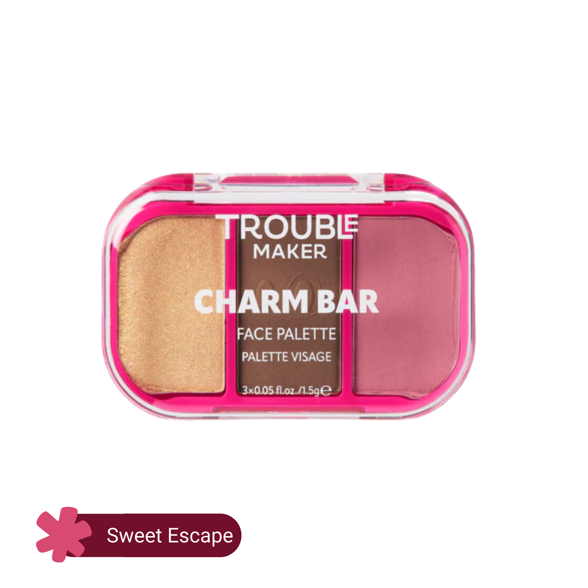 Trouble Maker Charm Bar Face Trio Palette Sweet Escape 4.5gm