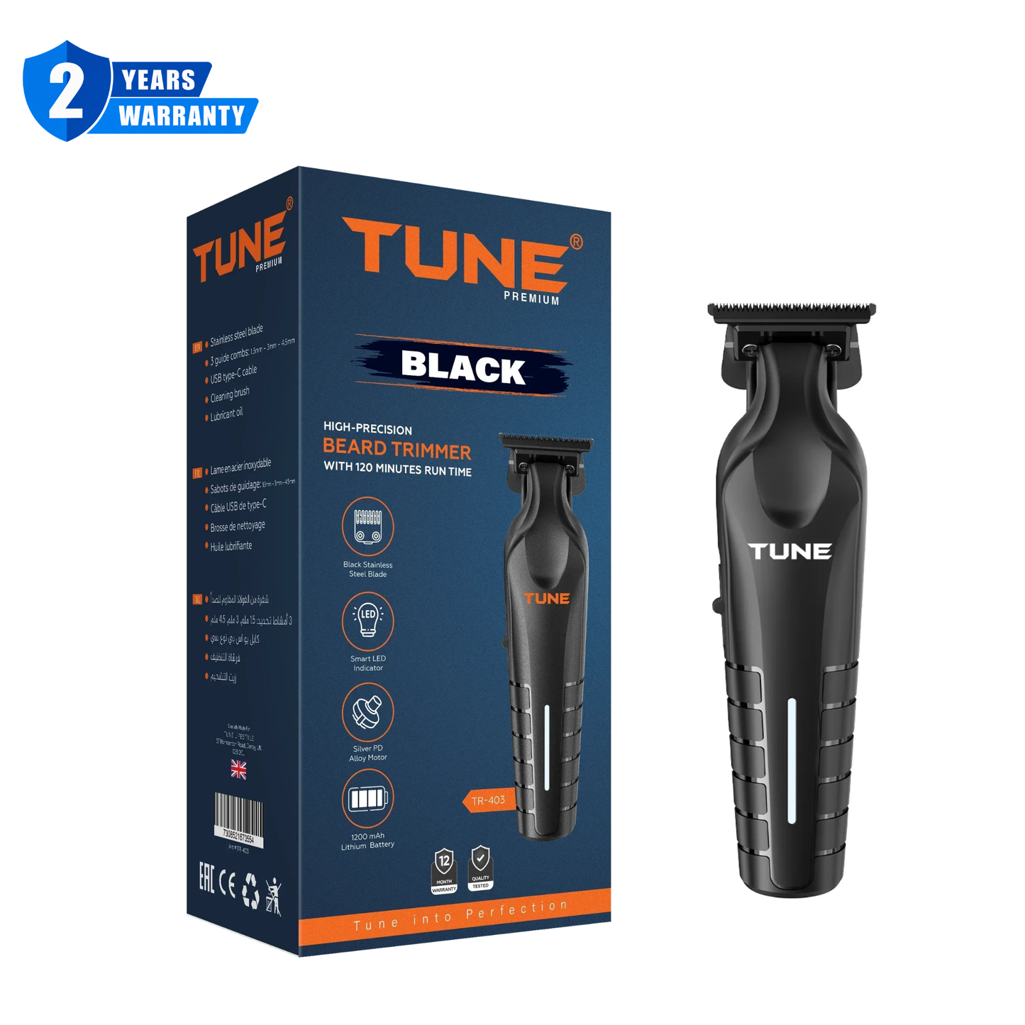 Tune Premium Hair Trimmer Black - TR403