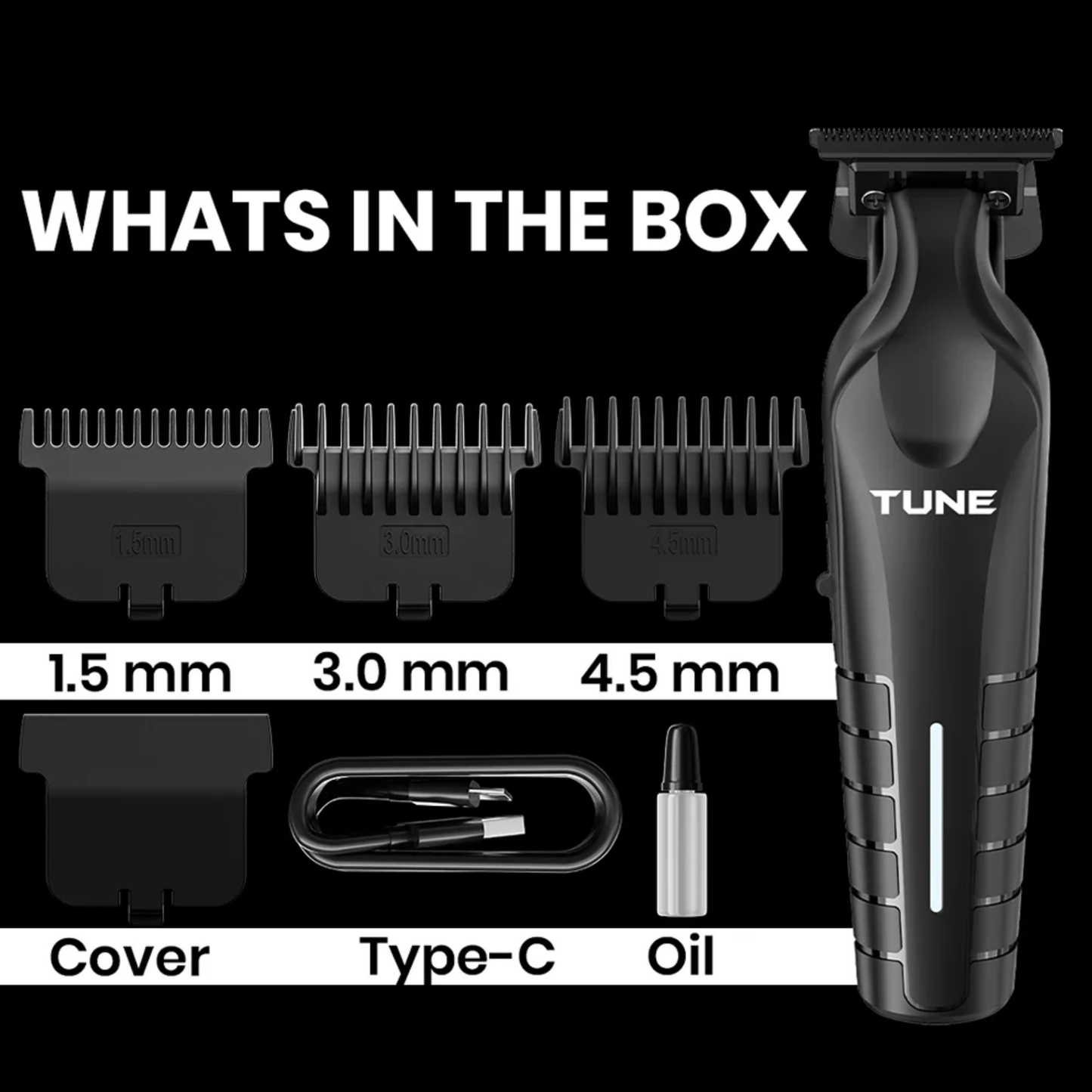 Tune Premium Hair Trimmer Black - TR403