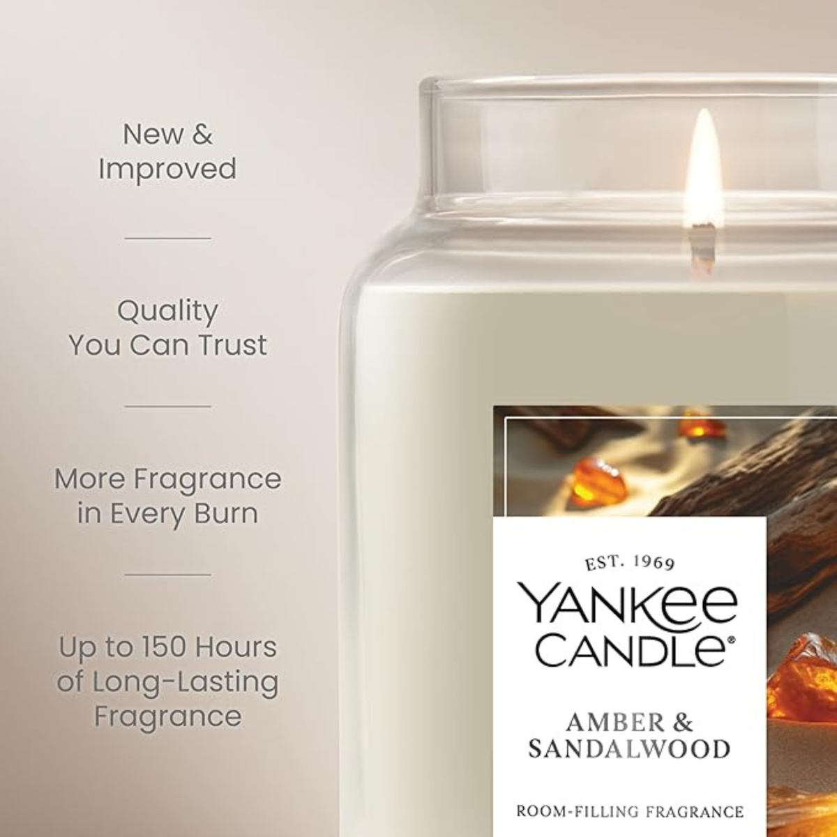 Yankee Amber & Sandalwood Scented Candle