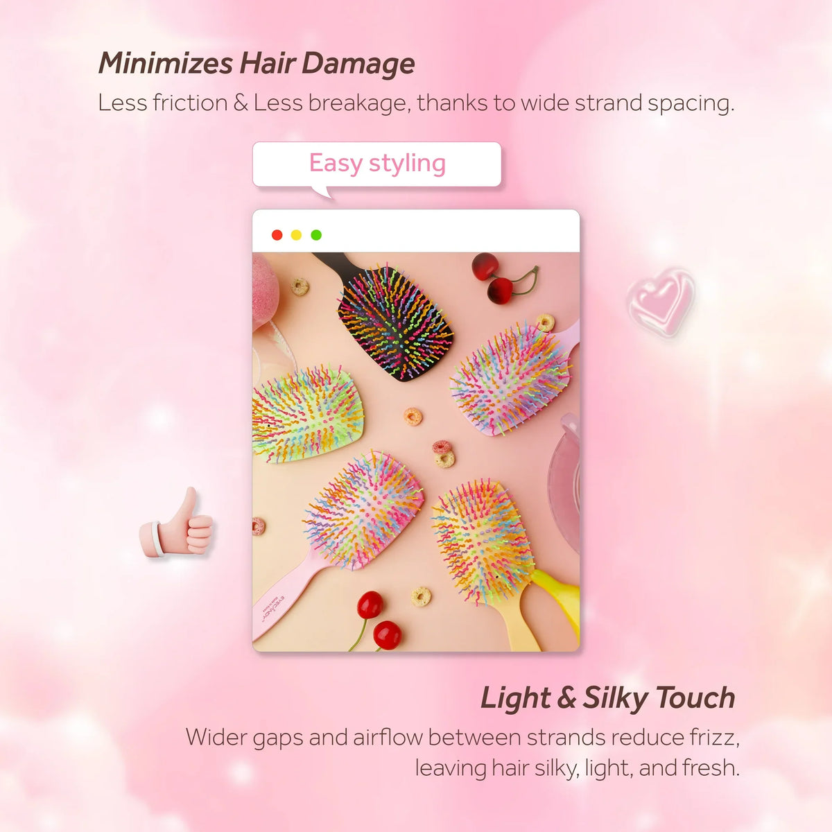 Eyecandy Rainbow Volume S Paddle Brush
