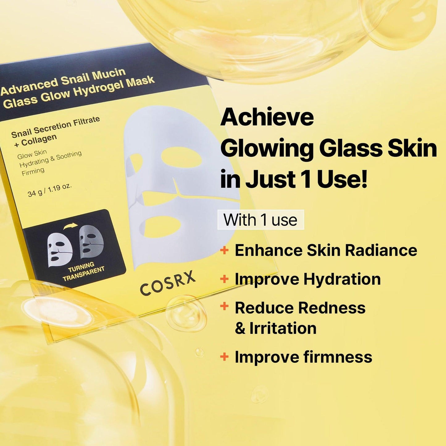 COSRX Advanced Snail Glass Glow Hydrogel Mask Box