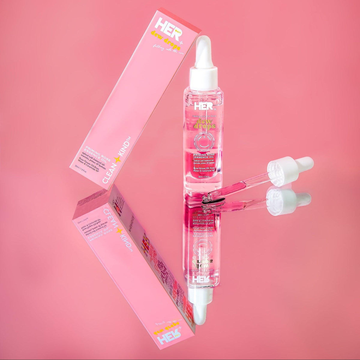 Her Beauty Dew Drops Priming Rose Essence Oil 30ml