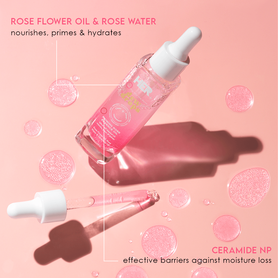 Her Beauty Dew Drops Priming Rose Essence Oil 30ml