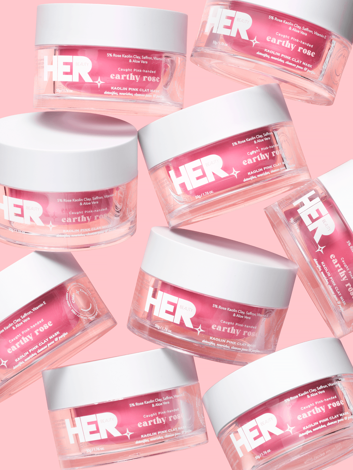 Her Beauty Earthy Rose Kaolin Pink Clay Mask 50gm