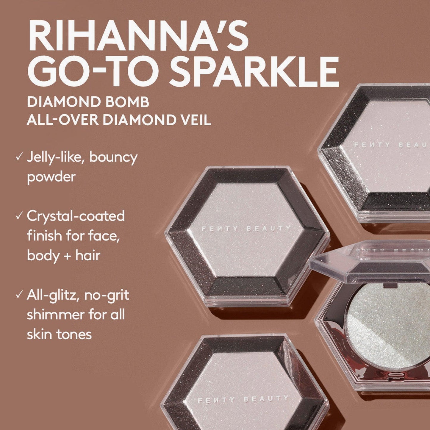 Fenty Beauty Diamond Bomb All-Over Diamond Veil How Many Carats?! 8gm