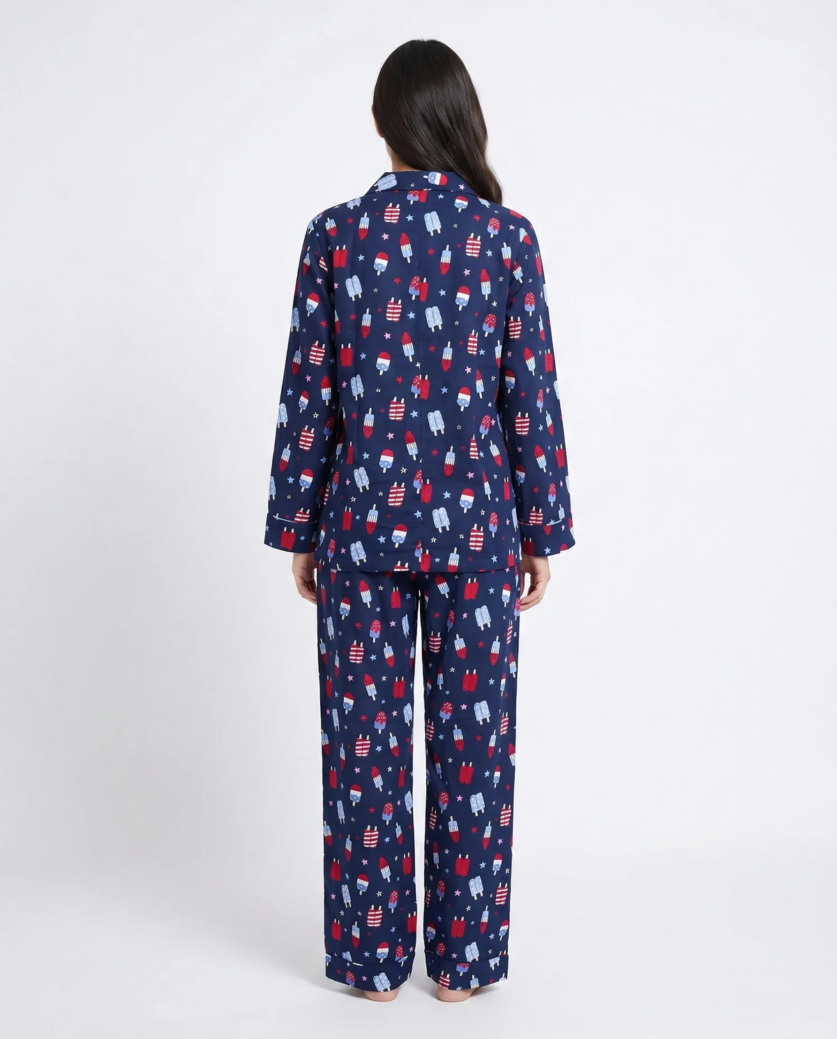 Sajiero Linen Pajama Suit Popsicle Blue