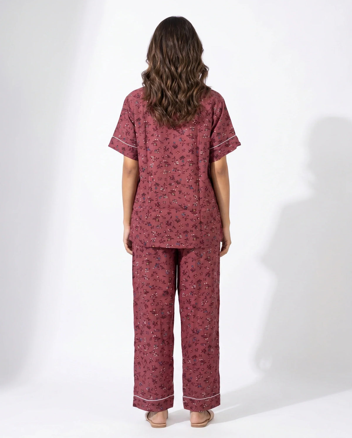 Sajiero Linen Pajama Suit Roselle Charm