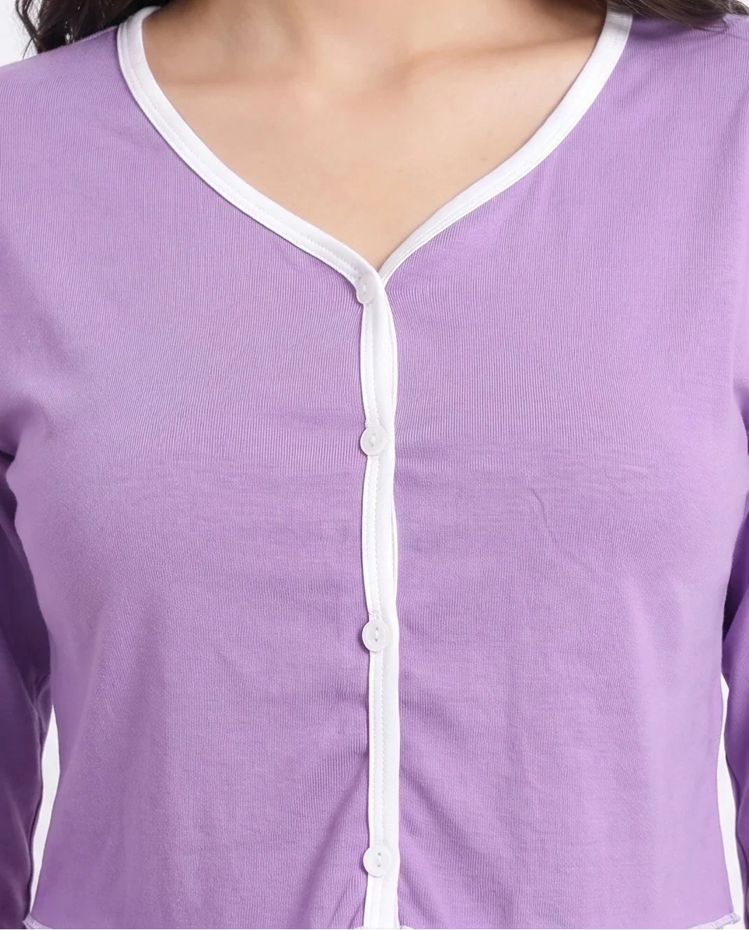 Sajiero Cotton PJ Set Velour Purple