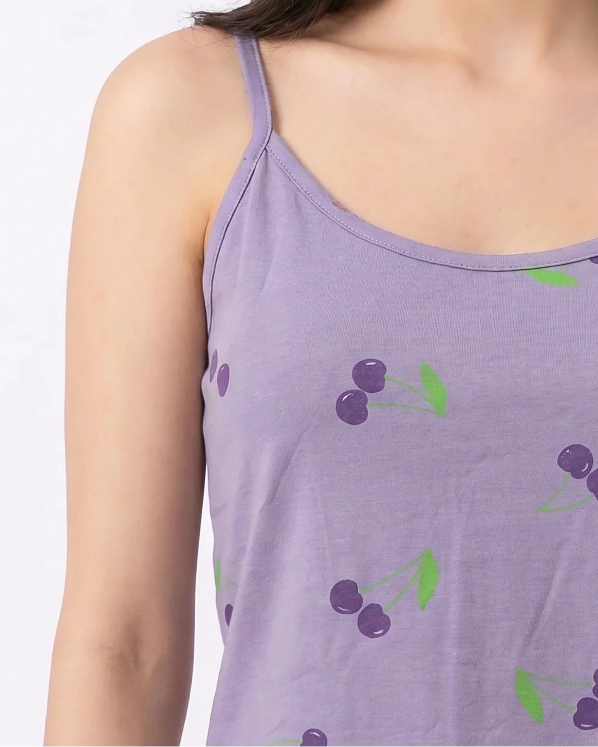 Sajiero Cotton Sleeveless PJ Set Cherry Bliss Purple