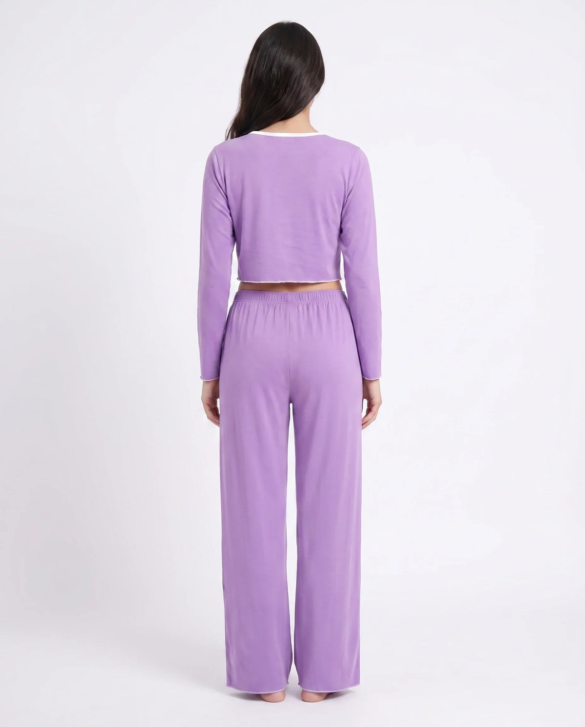 Sajiero Cotton PJ Set Velour Purple