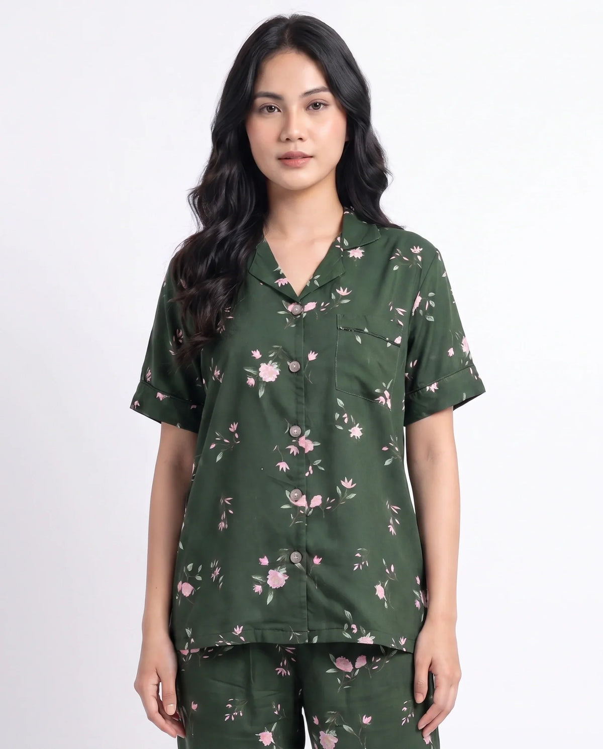 Sajiero Linen Pajama Suit Botanica