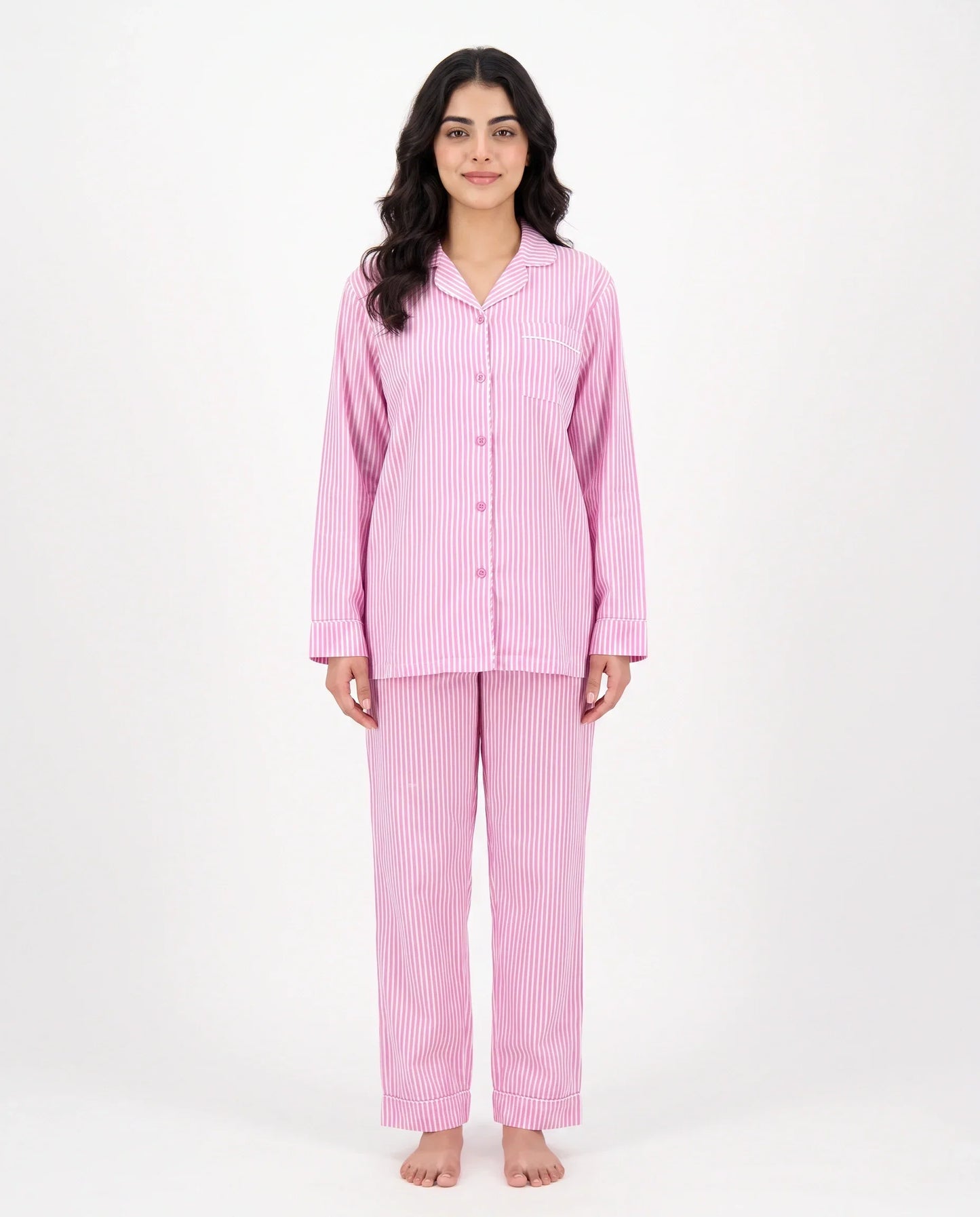 Sajiero Linen PJ Set Candy Stripe