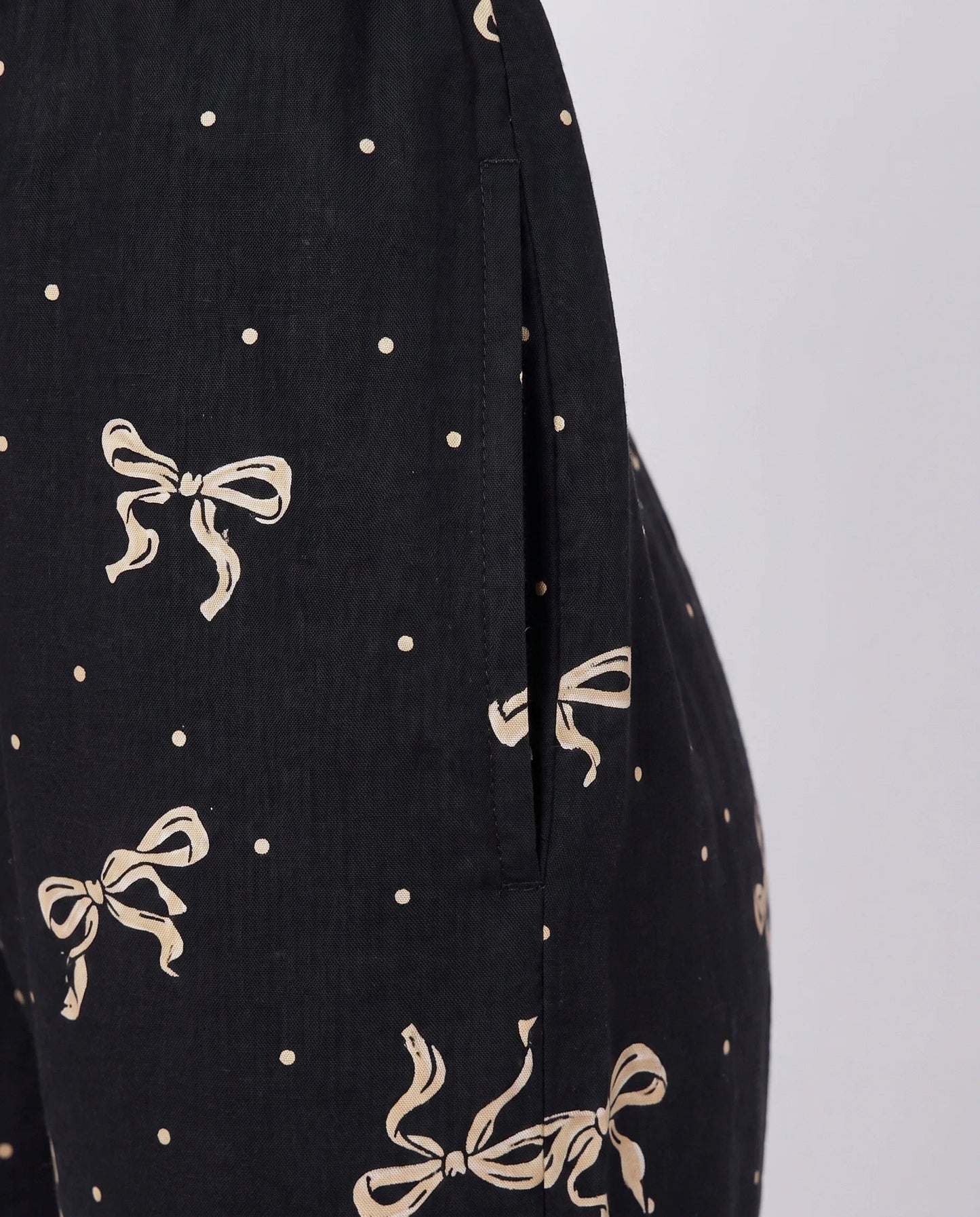 Sajiero Linen PJ Set Golden Bow