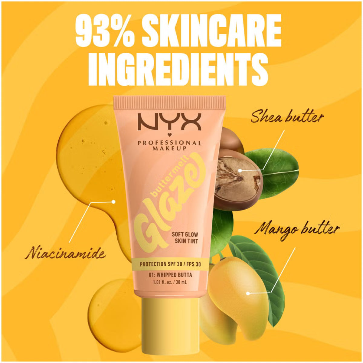 NYX Buttermelt Glazed Soft Glow Tint Sunscreen SPF 30 30ml