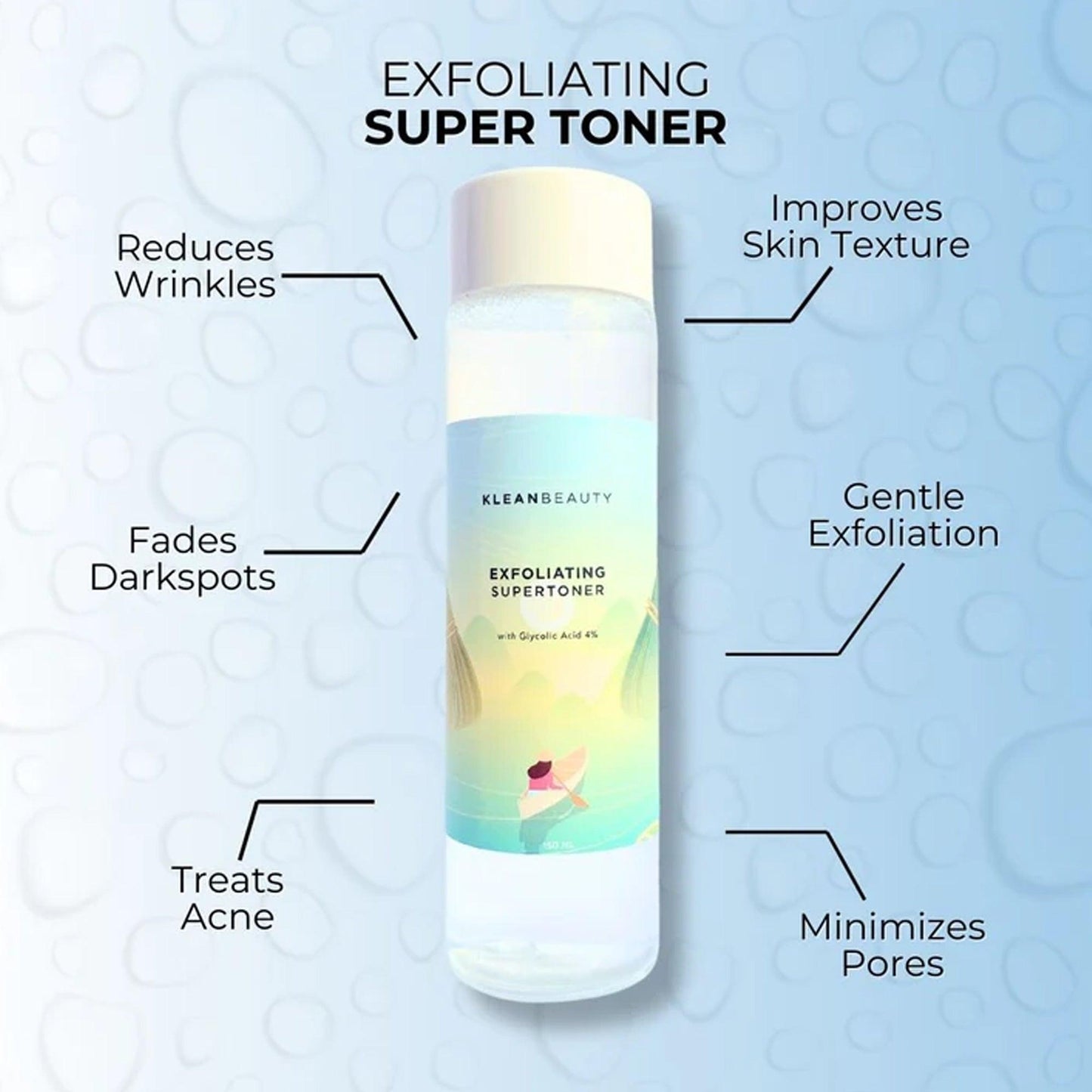 Klean Beauty Exfoliating Super Toner With Glycolic Acid 4%