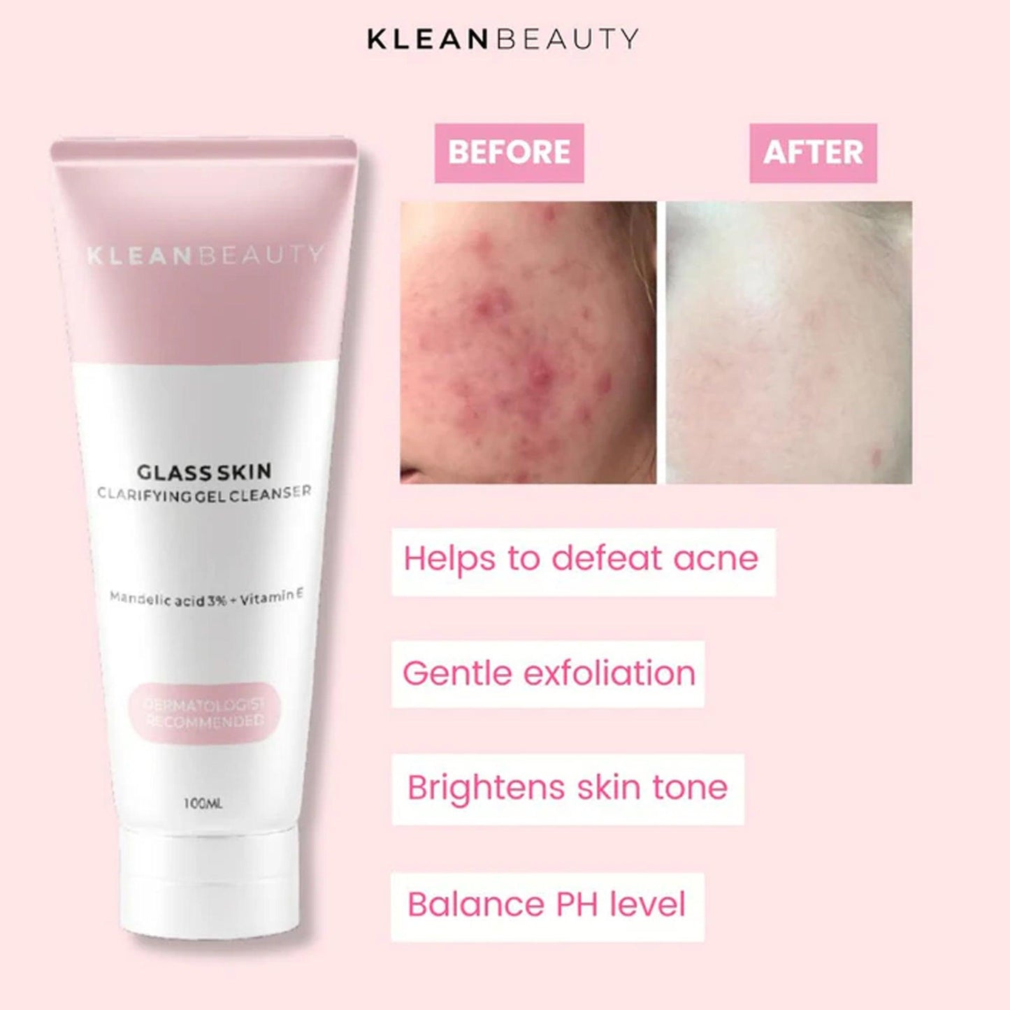 Klean Beauty Glass Skin Clarifying Gel Cleanser