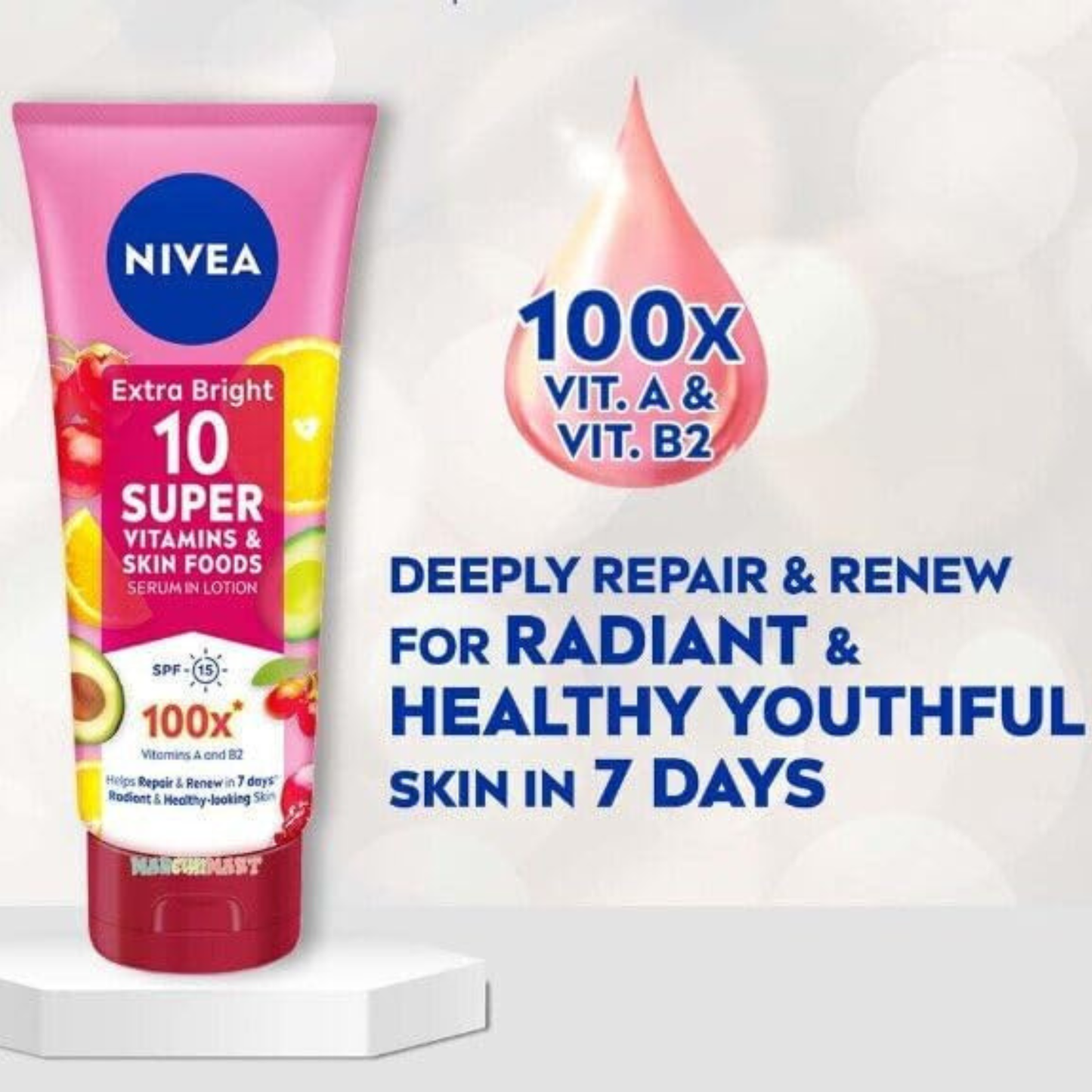 Nivea Extra Bright Body Serum Lotion with 10 Super Vitamins