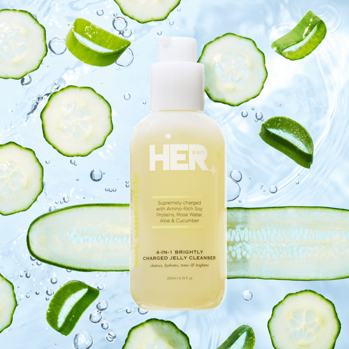 Her Beauty Soy Smoothie 4-In-1 Brightly Charged Jelly Cleanser 200ml